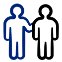 Man helping other man icon